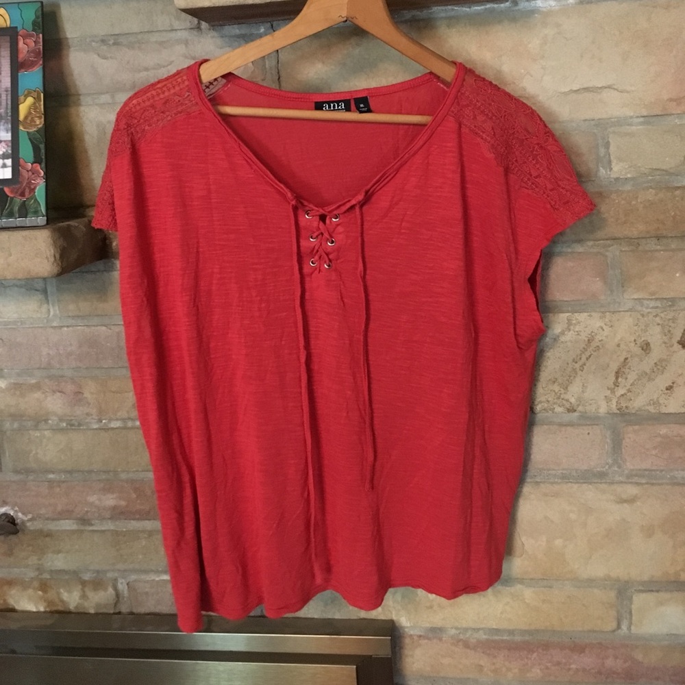 A.N.A lace front tee shirt
